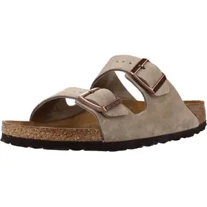 Birkenstock Arizona Weichbettung Veloursleder Uni Pantolette, Größe:39 EU günstig