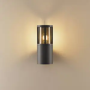 Außenwandlampe Facado II, grau/rauchgrau Ø 11 cm IP65 Metall