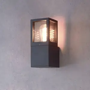 Außenwandlampe Facado II, grau/rauchgrau, Breite 11 cm, IP65