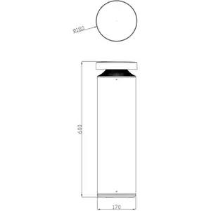 LED-Wegeleuchte Faro, Höhe 60 cm, dunkelgrau, DALI, 3.000 K