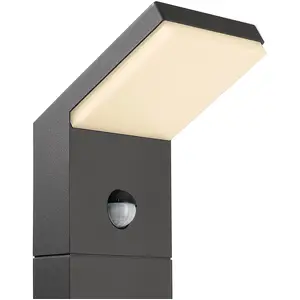 LED-Sensor-Wegeleuchte Tucanae, grau Höhe 100 cm IP54 Metall