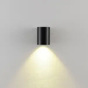 Außenwandlampe CAN, schwarz, 1-flg., Ø 8 cm IP65 Metall GU10