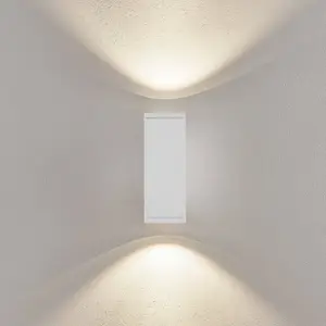 LED-Außenwandlampe ShoreLine Pro Square up/down, weiß