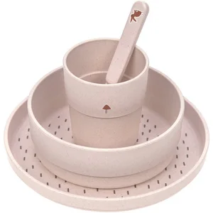 LÄSSIG Kindergeschirr-Set Little Forest, Hase (4-tlg), 1 Personen, Polypropylen, Zellulose, mit Teller, Schale, Becher und Löffel günstig
