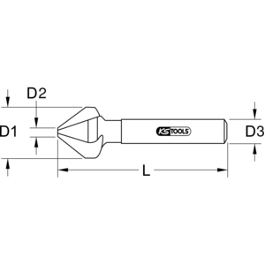 KS Tools 336.0043, Bohrer, Entgratfräser, Drehung der rechten Hand, 8 mm, 50 mm, Metall, Nicht-eisenhaltiges Metall, Stahl günstig