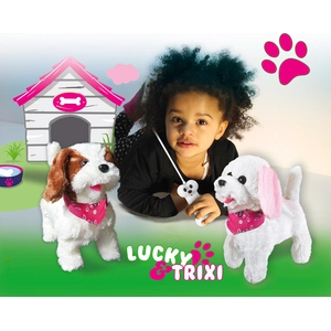 Lucky RC Plüschhund Weiss/Braun 27MHz
