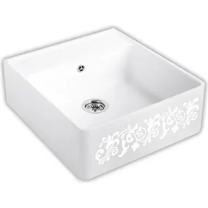 V&B Spülstein-Einzelbecken m Abl.garn, Hand., wh. pearl CeramicPlus günstig