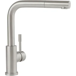 Villeroy & Boch Küchenarmatur Steel Shower inkl. ausziehbarer Handbrause (Hochdruck-Armatur, 360° schwenkbar, wassersparend, Edelstahl massiv) Brause mit Rückholfeder, Kaltwasserstart spart Energie günstig