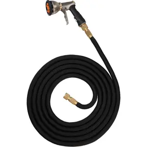 floraworld Gartenschlauch verl. bis 30m Comfort Inkl. Armaturen-Set Messing