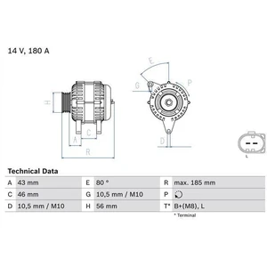 Drehstromgenerator BOSCH 0 986 081 390 günstig
