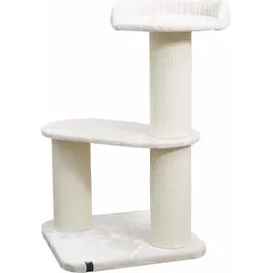 Ebi Kratzbaum Berlin Creme für Katzen mit bequemer Liegefläche und Hängematte 68x68x118 cm günstig