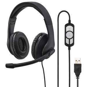 Hama Headset, kabelgebunden PC-Office-Headset "HS-USB300", Stereo, Schwarz