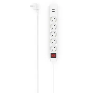 Hama Steckdosenleiste, 5-fach, USB-A 17W, Schalter, 1,4 m, Weiß günstig