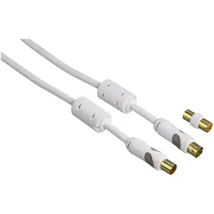Thomson Antennen-Kabel, Koax-Stecker - Koax-Kupplung, Ferrit, 2,0 m, 95dB, Weiß günstig