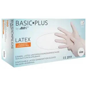 Ampri, Schutzhandschuhe, Einweghandschuhe Basic Plus Grösse L hellbeige Latex EN 455 PSA-Kategorie I (L) günstig