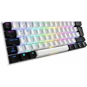 Sharkoon SKILLER SGK50 S4, 60%, Kabelgebunden, USB, RGB-LED, Weiß