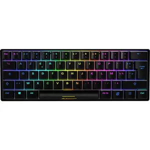 Sharkoon SGK50 S4, 60%, Kabelgebunden, USB, AZERTY, RGB-LED, Schwarz