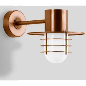 BEGA 31171K3 LED-Außenwandleuchte Kupfer/Opalglas