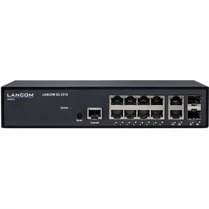 Lancom Systems Lancom GSManaged Layer2Switch 10 Ports Switch Gbps (12 Ports), Netzwerk Switch, Schwarz