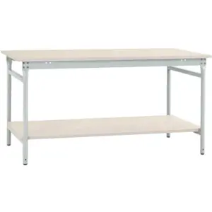 Manuflex, Werkbank + Arbeitsbock, BB5207.7035 Komplett-Beistelltisch BASIS stationär mit (75 cm, 50 cm)