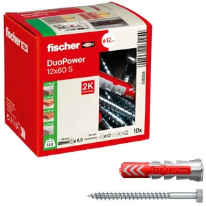 fischer DuoPower 12x60 S Dübel mit Schrauben 12 x 60 mm, 10 Stück günstig