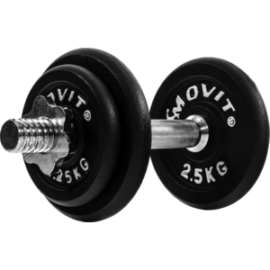 Movit® Kurzhantel Set - 10 kg, Gusseisen, Ø31mm, mit Hantelscheiben, 2,5/1,25 kg, Sternverschluss, Gerändelt, Verstellbar, Schwarz - Hantelset günstig