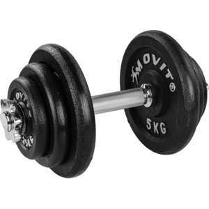 Movit® Kurzhantel Set - 20 kg, Gusseisen, Ø31mm, mit Hantelscheiben, 1,25/2,5/5 kg, Sternverschluss, Gerändelt, Verstellbar, Schwarz - Hantelset günstig
