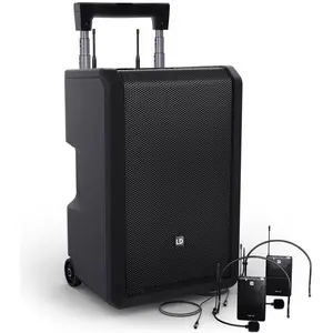 LD Systems ANNY 10 BPH 2 B8 - 10" Mobiler Bluetooth PA-Lautsprecher mit Akku, Mixer und 2x Headset-Mikrofon (, PA Lautsprecher, Schwarz günstig