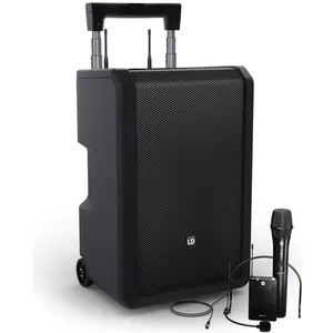 LD Systems ANNY 10 HBH 2 B8 - 10" Mobiler Bluetooth PA-Lautsprecher mit Akku, Mixer, 1x Funkmikrofon und 1x H (1x 80 W), PA Lautsprecher, Schwarz günstig
