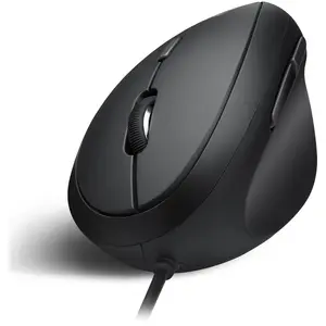 Perixx PERIMICE-519, Kleine ergonomische Maus, USB-Kabel, schwarz