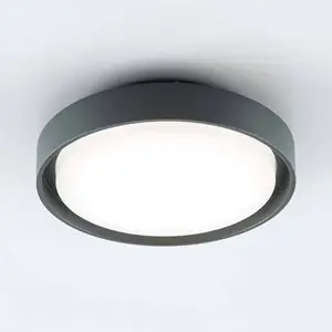 EVN LED-Außendeckenleuchte Tectum, anthrazit, Ø 25 cm