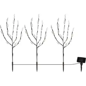 HI LED-Strauch Solar 50 cm Transparent und Braun