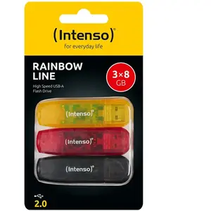 Intenso Rainbow Line Typ-A 8GB USB-Stick 3er Pack Mit Schutzkappe, bis zu 28 MB/s, USB 2.0 günstig