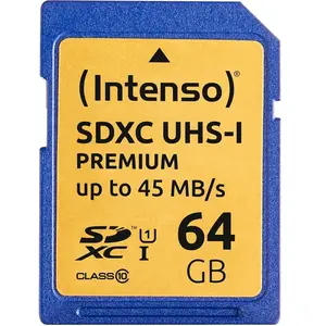 Intenso Sdxc 64gb Class 10 Uhs-i Premium Speicherkarte
