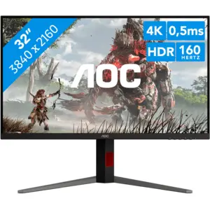 AOC U32G4U (3840 x 2160 Pixel, 31.50"), Monitor, Schwarz, Rot
