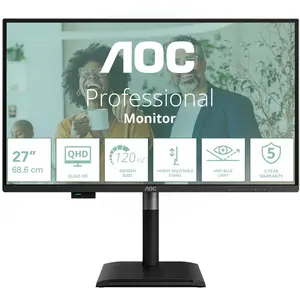 AOC Q27P4C, 68,6 cm (27"), 2560 x 1440 Pixel, Quad HD, 4 ms, Schwarz