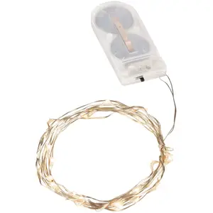 Lex Light Micro LED Lichterkette Batterie 1,45m 30 LEDs warmweiß Innen