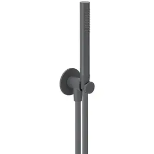 Herzbach LIVING SPA Wannenset ABG Halter 70 rund Stabhandbrause 1500mm Grau matt günstig