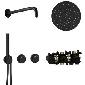 Herzbach MODUL7 Thermostat-Set T-RB250 Wandarm Regenbrause Ø250mm Schw... günstig