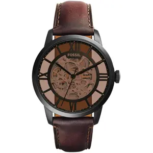 Fossil, Armbanduhr, Townsman, Braun, Schwarz, Beige, (Analoguhr, Skeleton-Uhr, 44 mm) günstig