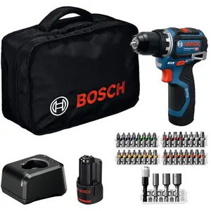 Bosch Akku-Bohrschrauber GSR 12V-32, 2x GBA 12V 2.0Ah, 36-tlg. Zubehör...
