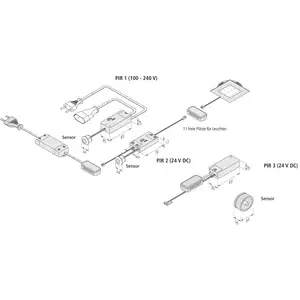 Bewegungsmelder PIR zum Einbau mit Stecker 230 V