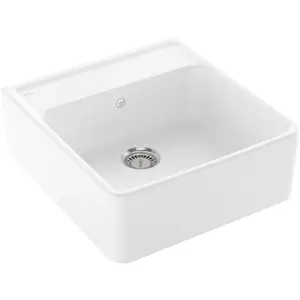 V&B Spülstein-Einzelbecken m Abl.garn, Hand., sn white CeramicPlus günstig