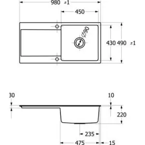 Villeroy & Boch 33361FFU SP Siluet 60 flat 980x490mm Ablgarn. günstig