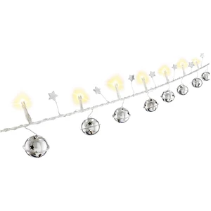 24 Stück Goobay 57949 LED-Lichterkette mit 10 LEDs, "Glöckchen"-Design, silber-transparent, 0,4 m, mit Timer-Funktion, warmweiß (3000 K), batteriebetrieben günstig