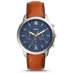 Fossil, Armbanduhr, Neutra, Braun, Blau, (Chronograph, 44 mm) günstig