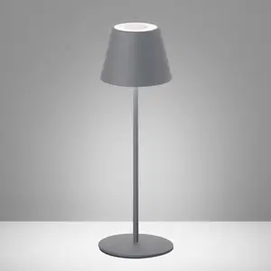 LED-Außentischlampe Cosenza mit Akku RGBW sandgrau