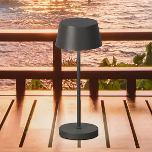 LED-Akku-Tischlampe Sienna Pro, sandgrau, 24 cm, Metall IP54