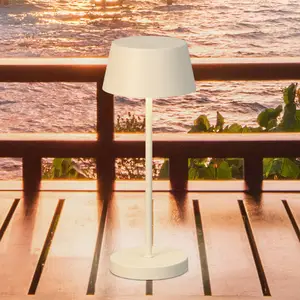 LED-Akku-Tischlampe Sienna Pro sandbeige, 24 cm, Metall IP54