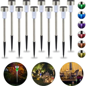 Relaxdays Solarleuchte im 10er Set, wasserdichte LED Solarlampen, für ...
